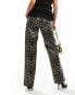 Фото #3 товара ASOS DESIGN faux leather trouser in animal print