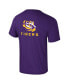 Фото #3 товара Men's Purple LSU Tigers Logo Lockup 2-Hit Active Blend T-Shirt