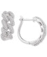 ფოტო #3 პროდუქტის Diamond Chain Link Detail Small Hoop Earrings (1 ct. t.w.) in Sterling Silver, .79", Created for Macy's