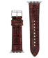 Men's Brown Croc Grain Premium Leather Band Compatible with 42mm, 44mm, 45mm, Ultra, Ultra2 Apple Watch