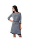 Фото #1 товара Women's Organic Cotton 3/4 Sleeve Fit and Flare Sweater Dress