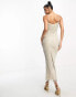 Фото #6 товара Rare London premium diamante maxi dress in silver