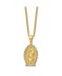 Crystal Our Lady of Guadalupe Pendant Curb Chain Necklace