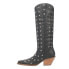 Dingo Broadway Bunny Studded Snip Toe Cowboy Womens Black Casual Boots DI155-00