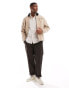 Фото #3 товара Jack & Jones linen shirt with grandad neck in beige