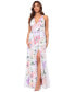 Women's 3D-Appliqué Floral-Print Gown