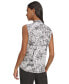 Women's City-Print Tie-Neck Top