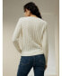 Фото #3 товара Women's Classic Cable Knit Sweater with Ribbed Edges for Women