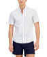 ფოტო #1 პროდუქტის Men's Slim-Fit Stretch Textured Geo-Print Button-Down Shirt