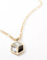 WFTW Spectrum crystal cube necklace in gold