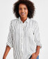 Фото #3 товара Petite Sparkle Perfect Long-Sleeve Shirt, Created for Macy's