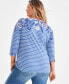 ფოტო #2 პროდუქტის Plus Size Printed 3/4-Sleeve Top, Created for Macy's