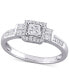 ფოტო #1 პროდუქტის Diamond Princess Halo Engagement Ring (3/4 ct. t.w.) in 14k White Gold