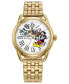 ფოტო #1 პროდუქტის Eco-Drive Women's Mickey Mouse Gold-Tone Stainless Steel Bracelet Watch 36mm