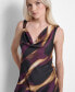 ფოტო #5 პროდუქტის Women's Printed Sleeveless Cowlneck Midi Dress