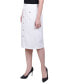 ფოტო #3 პროდუქტის Petite Slim Tweed Double Knit Pencil Skirt with Pockets