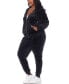 Plus Size Velour Tracksuit Loungewear 2pc Set