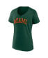 Women's Green Miami Hurricanes Basic Arch V-Neck T-shirt Зеленый, 3XL - фото #3