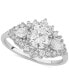 ფოტო #3 პროდუქტის Cubic Zirconia Halo Cluster Ring in Sterling Silver, Created for Macy's