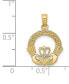 ფოტო #3 პროდუქტის Claddagh Charm Pendant in 14K Yellow Gold