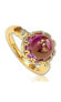 Фото #1 товара Suzy Levian Sterling Silver Cubic Zirconia Purple Cabochon Cocktail Ring