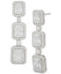 Фото #4 товара Cubic Zirconia Graduated Square Halo Linear Drop Earrings in Sterling Silver