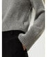 Фото #3 товара Women's Ribbed Collar and Hemline Wool Cashmere Sweater for Women