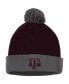 Фото #1 товара Men's Maroon and Gray Texas A&M Aggies Core 2-Tone Cuffed Knit Hat with Pom