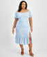 ფოტო #1 პროდუქტის Women's Printed Puff-Sleeve Midi Dress, XXS-4X