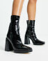 Фото #2 товара RAID Vista heeled sock boots in black vinyl