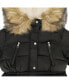 Girl's Faux Fur Trim Warm Winter Parka Coat with Cinch Waist, Kids