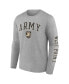 Фото #2 товара Men's Heather Gray Army Black Knights Distressed Arch Over Logo Long Sleeve T-shirt