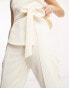 In The Style slim tailored trouser co-ord in cream