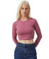 Women's Micro Crop Long Sleeve Top