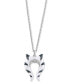 Фото #1 товара Wonder Fine Jewelry london Blue Topaz (1/5 ct. t.w.) & Diamond Accent Enamel Ahsoka Star Wars 18" Pendant Necklace in Sterling Silver