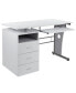 Desk With Three Drawer Single Pedestal And Pull-Out Keyboard Tray