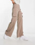 Фото #4 товара ASOS DESIGN cargo trouser with linen in taupe