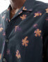 Paul Smith revere collar shirt in black floral print