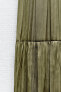 Pleated satin finish skirt