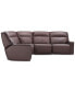 Фото #9 товара Dextan Leather 5-Pc. Sectional with 2 Power Recliners, Created for Macy's