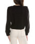 Weworewhat Shoulder Pad Cropped Sweater Women's Black M