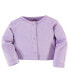 Baby Girls Baby Organic Cotton Dress and Cardigan 2pc Set, Purple Garden