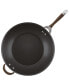 Фото #4 товара Symmetry Hard-Anodized Nonstick Induction Stir Fry Pan with Helper Handle, 14-Inch, Chocolate