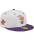 Фото #1 товара Men's White, Purple Oakland Athletics 30Th Season Grape Lolli 59Fifty Fitted Hat