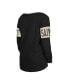 Фото #3 товара Women's Black New Orleans Saints Lace-Up Notch Neck Long Sleeve T-shirt