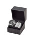 ფოტო #6 პროდუქტის Men's Mega Chief Chronograph Black Leather Watch And Necklace Set 51mm