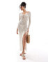 Фото #3 товара Miss Selfridge crochet maxi dress with key hole detailing