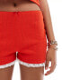 Miss Selfridge red pointelle micro short