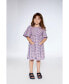 ფოტო #3 პროდუქტის Girl Button Front Dress With Pockets Plaid Pink And Blue - Toddler Child