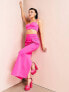 ASOS LUXE co-ord maxi skirt with diamante pocket detail in hot pink